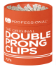 LJ Professional Hairdressing Double Prong Clips - Tub of 72
